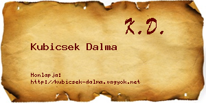 Kubicsek Dalma névjegykártya